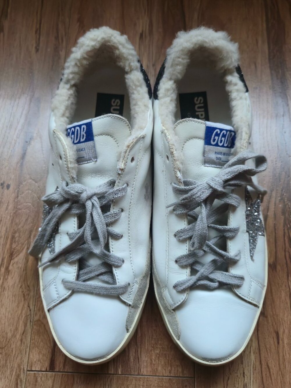 Golden Goose Super Star White Shearling-Lined Slip-On Sneakers 41 or 11